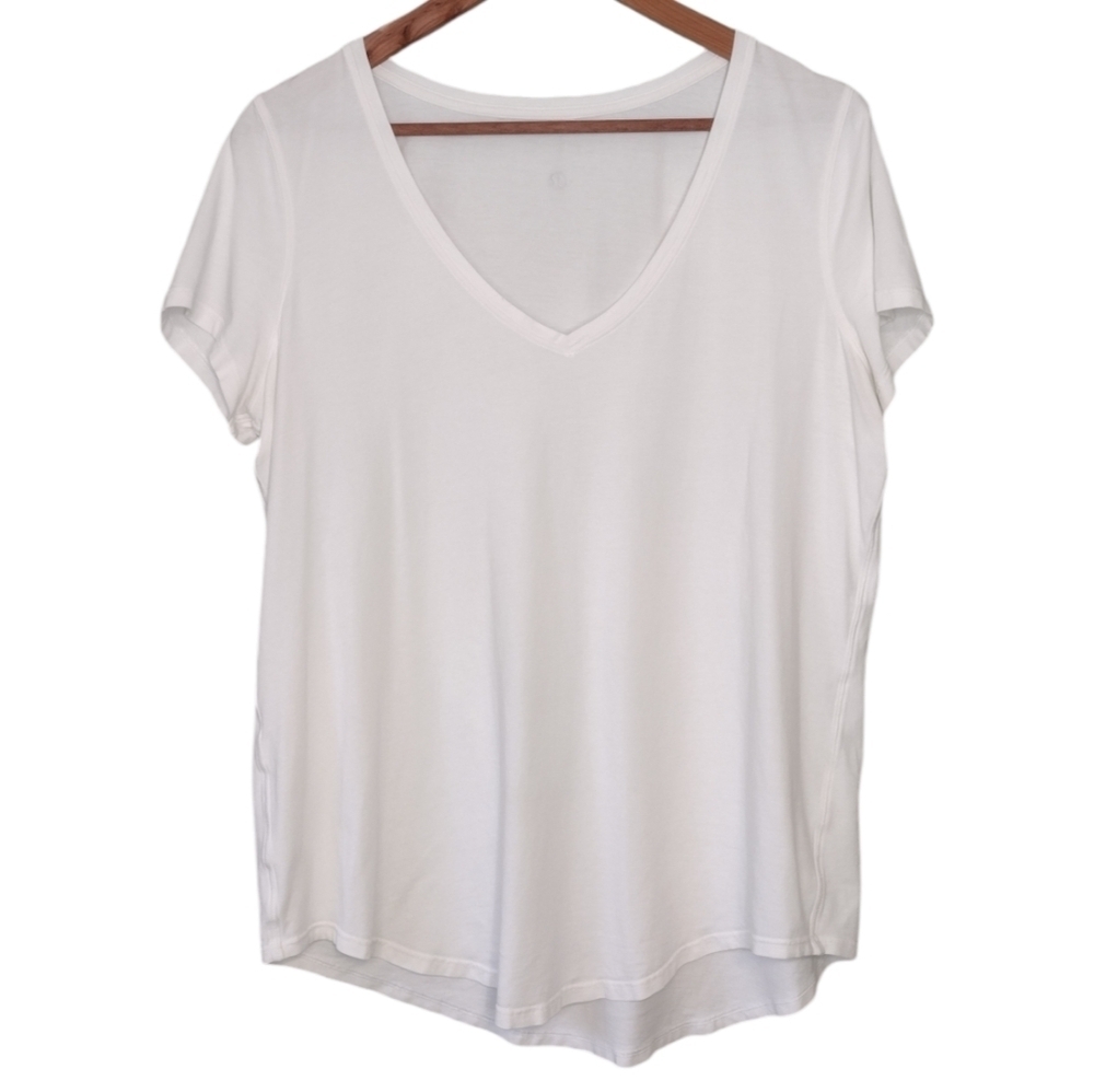 Lululemon Training Workout Running Athletic Short Sleeve V-Neck Top Size 6